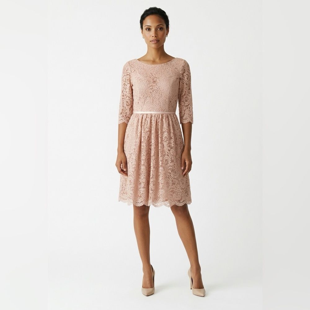 Jenny Yoo Blush lace 3/4 sleeve sample dress